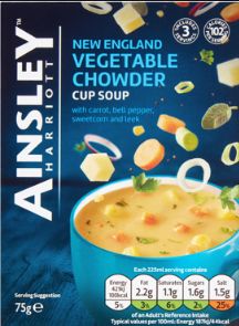 Ainsley Harriott Cupa Soup New England Veg Chowder 12 x 75g